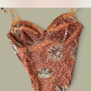 Floral Brown Crop Top